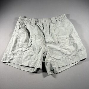 Mens AFTCO Fishing Shorts Nylon Elastic Waist Cargo 38  Gray Outdoor